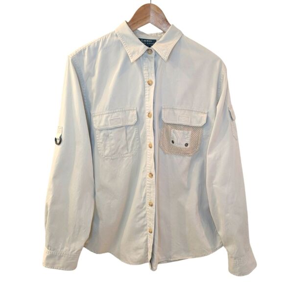 Lauren Ralph Lauren Tops - Vintage Lauren Ralph Lauren Women's Khaki Safari Shirt Large